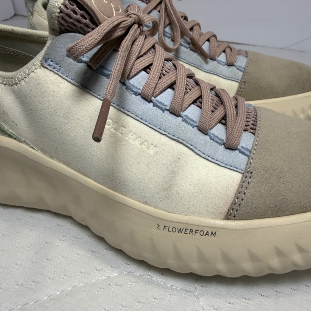 Cole Haan Zerogrand FlowerFoam Sneakers Womens Size 6.5 B Beige Suede Lace Up - Picture 8 of 8